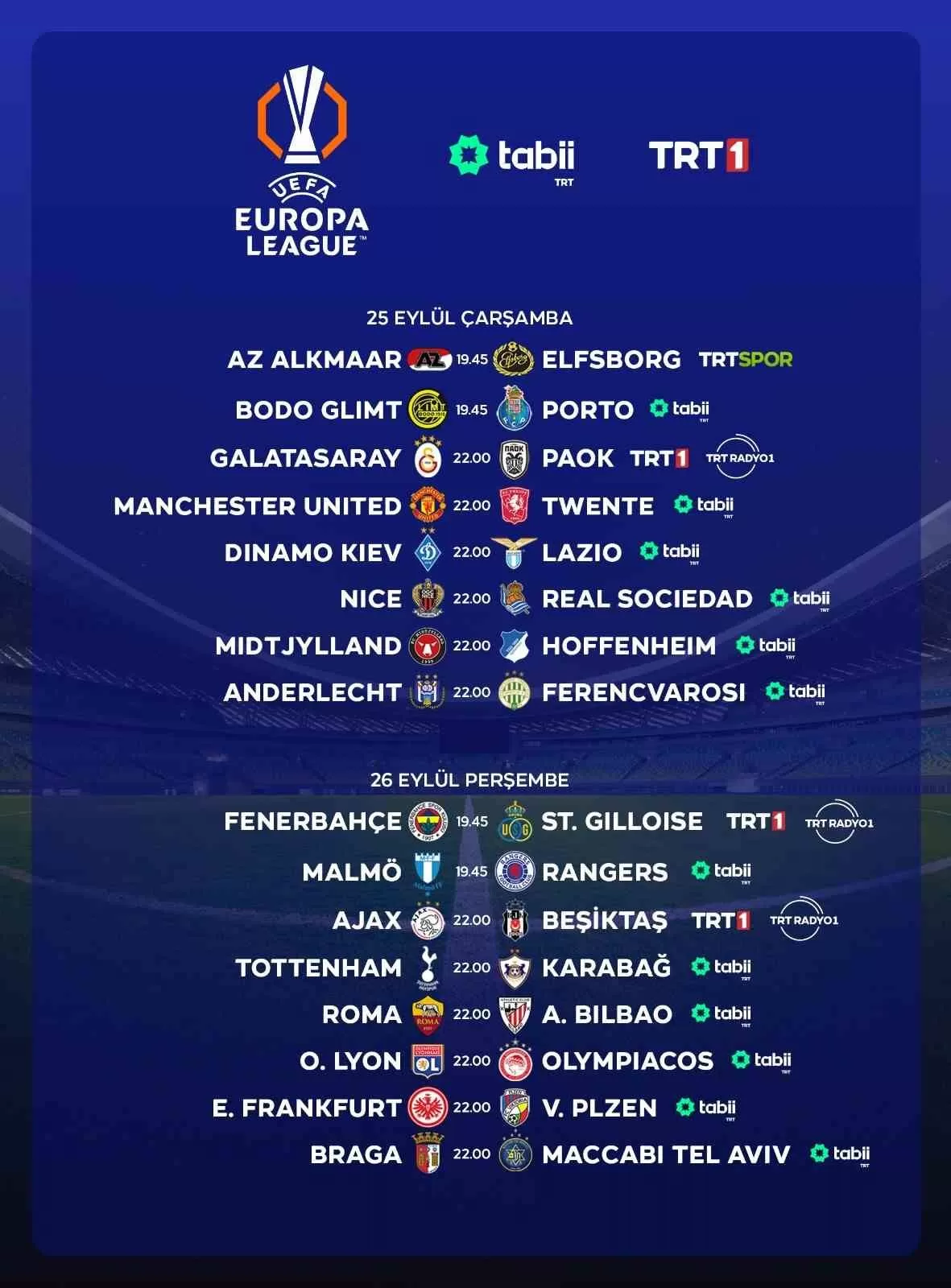 UEFA Avrupa Ligi ilk hafta maçlarıyla başlıyor