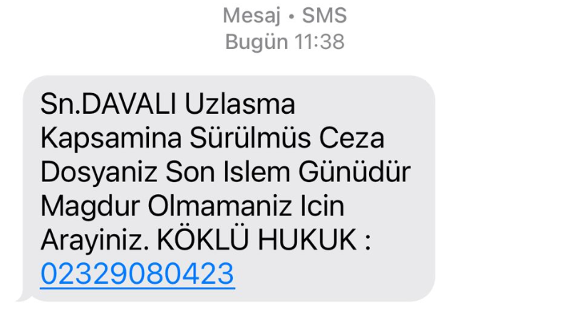 "Sn. Davalı" mesajı alanlar, aman dikkat!