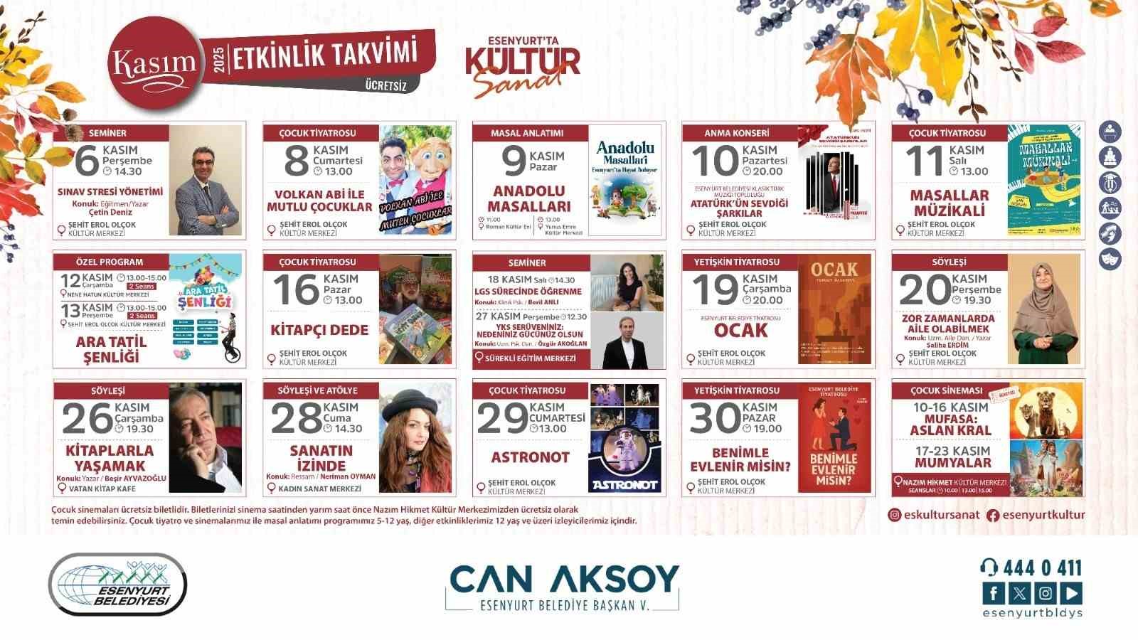 Esenyurt’ta Kasım ayı kültür ve sanatla dolu geçecek
