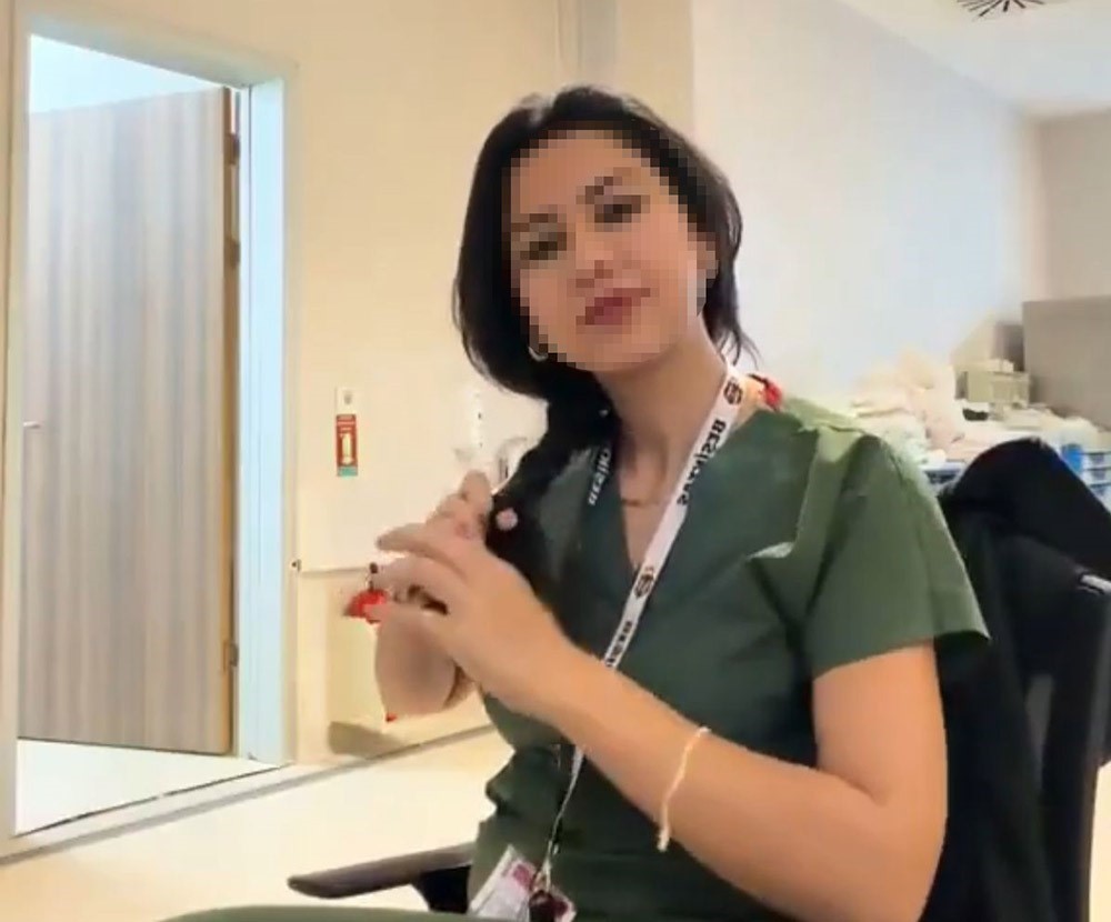 Provokatif akıma katılan hemşire, adli kontrolle serbest bırakıldı