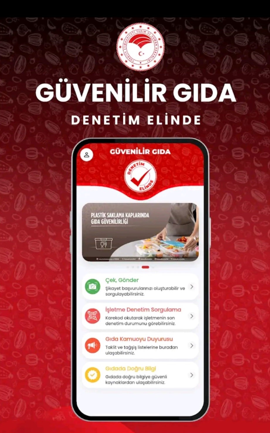 Bozuk gıdaya mobil telefondan ihbar imkanı
