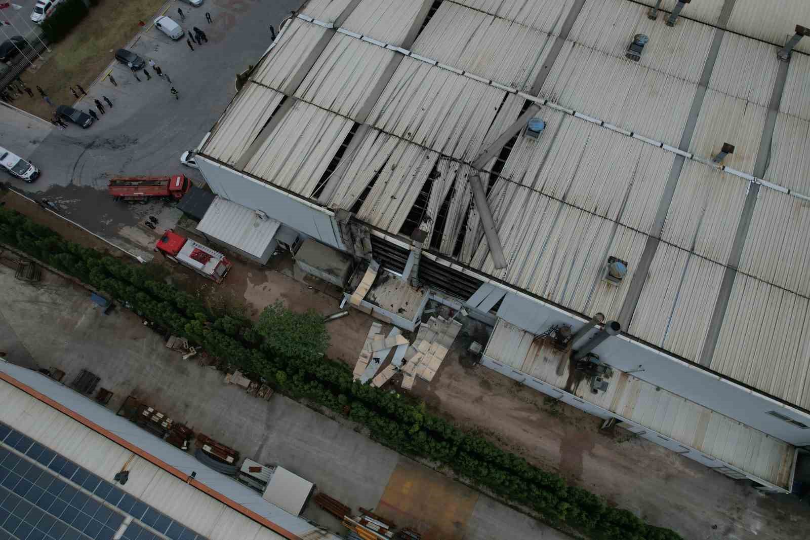 Patlamanın yaşandığı fabrika havadan görüntülendi