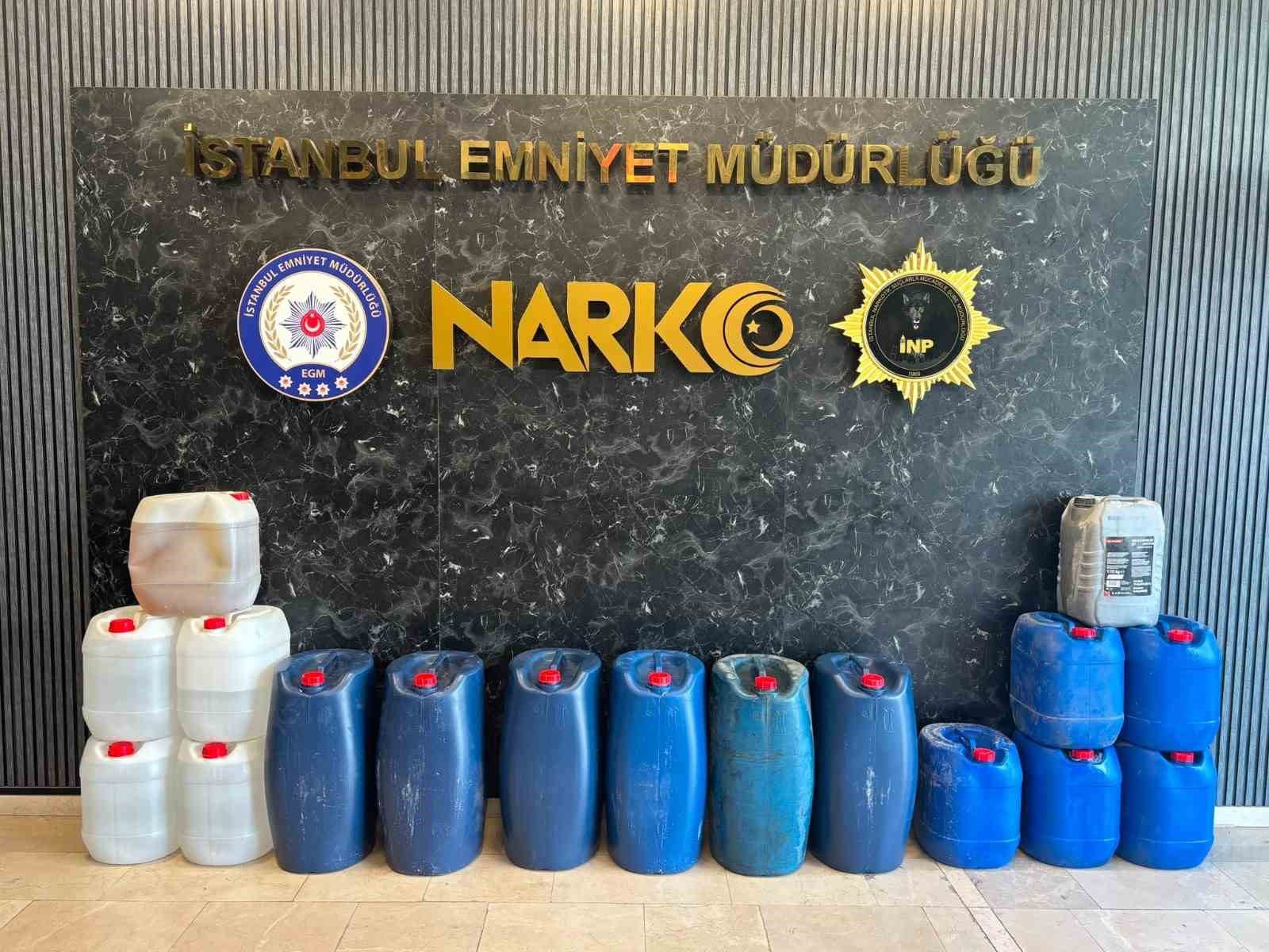 İstanbul’da 519 kilo sıvı metamfetamin ele geçirildi

