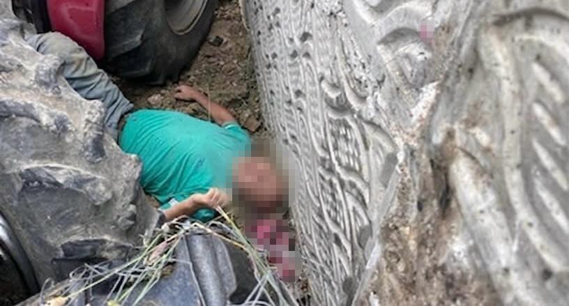 Kullandığı traktörün altında kalan çiftçi ağır yaralandı