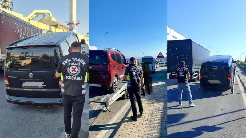 Kocaeli’de korsan taşımacılık yapan 3 sürücüye ağır yaptırım uygulandı.