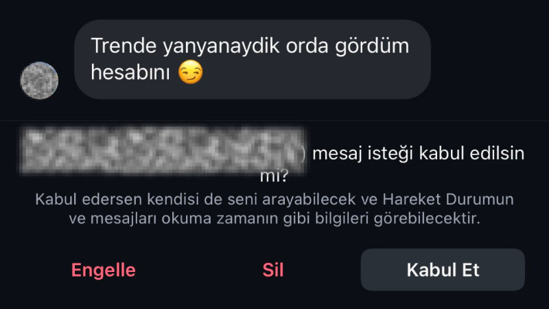 Tren yolculuğunda rahatsız edici mesaj!