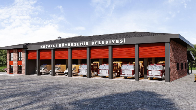 Gebze Yeni İtfaiye Hizmet Binası'nın inşası sürüyor