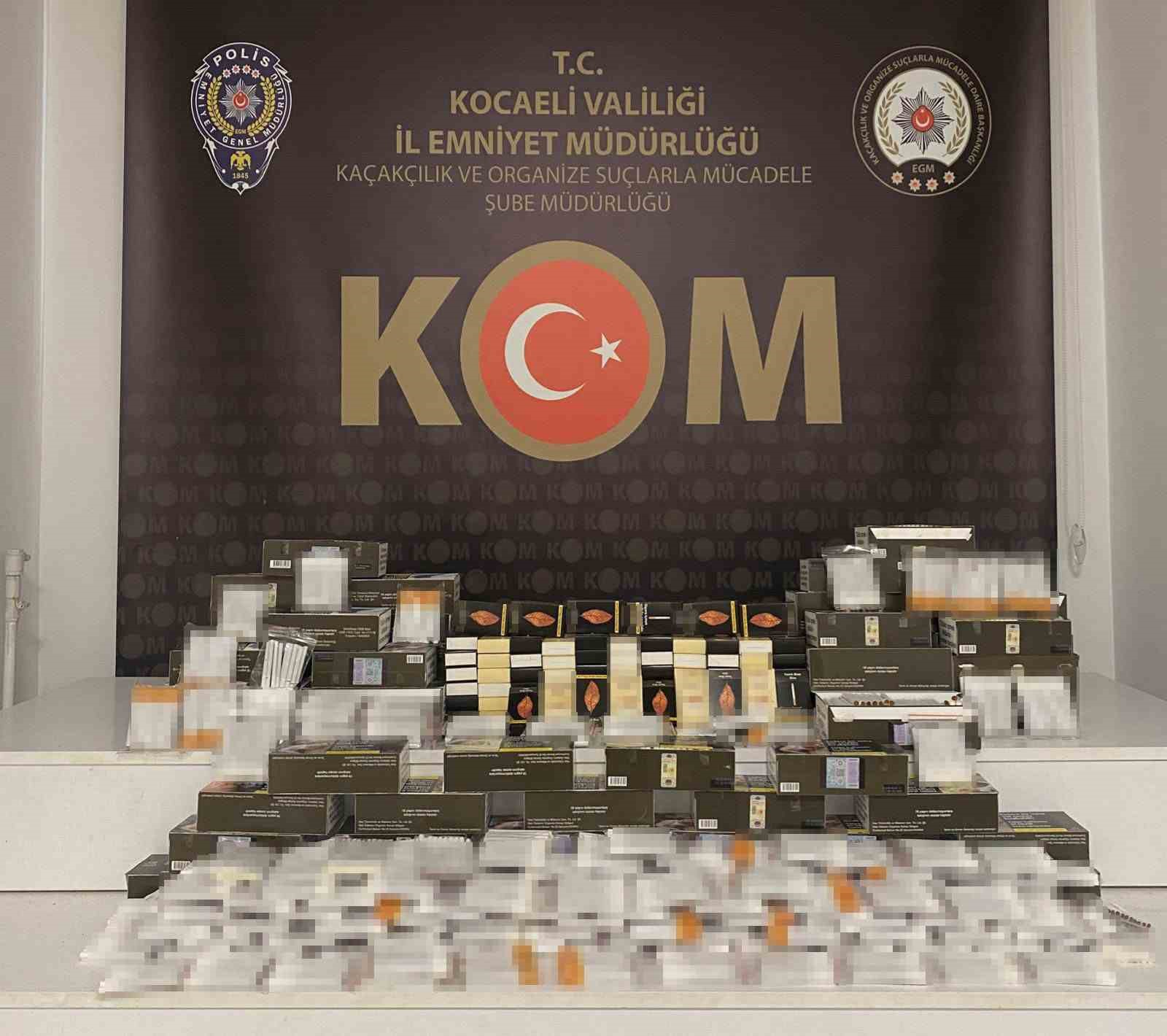 İzmit’te 21 bin 500 adet doldurulmuş makaron ele geçirildi

