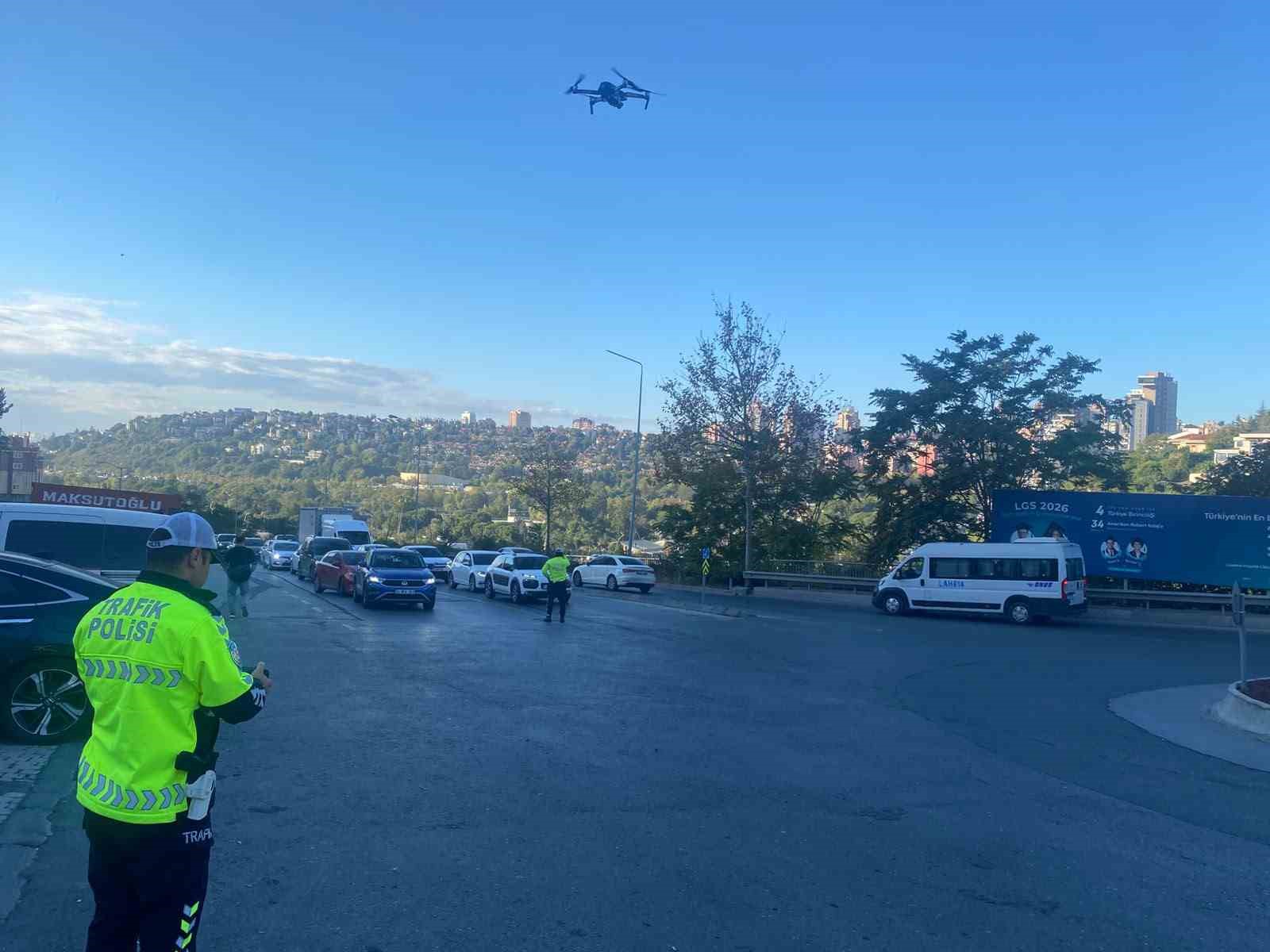 Bahçeşehir’de trafik ihlallerine dron takibi: 83 araca 366 bin lira ceza
