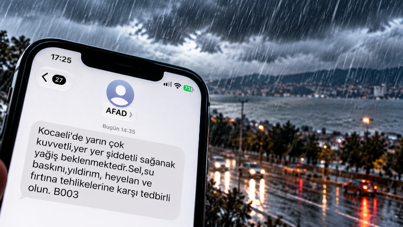 Kocaeli için AFAD’dan şiddetli yağış uyarısı