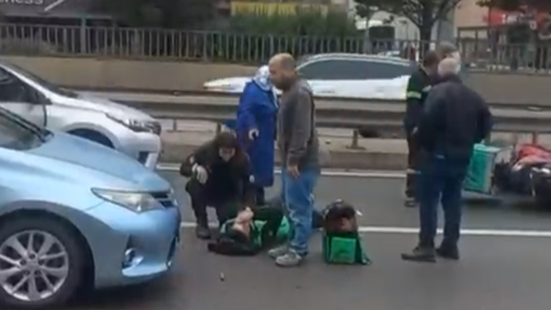 Derince tünel girişinde motosiklet kazası