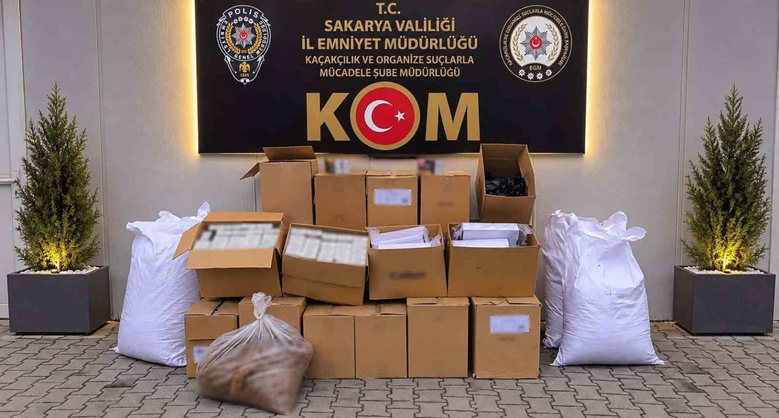 Sakarya’da binlerce makaron ele geçirildi: 2 gözaltı

