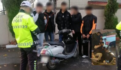 Motosiklete 5 kişi binen gençler hakkında adli işlem başlatıldı