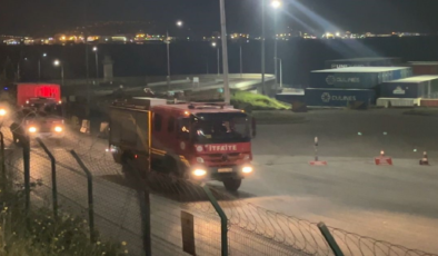Beldeport Limanı’nda gemi yandı: 2 işçi yaralı