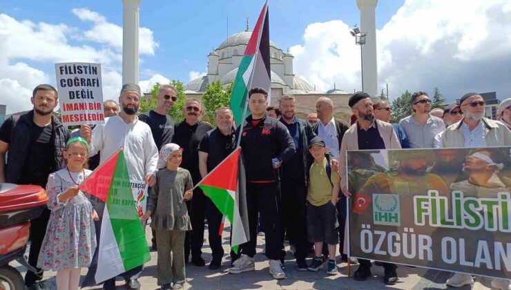 Düzce’de İsrail protestosu