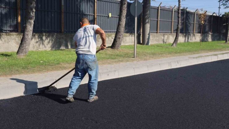 Körfez’de 1 günde 500 ton asfalt serildi